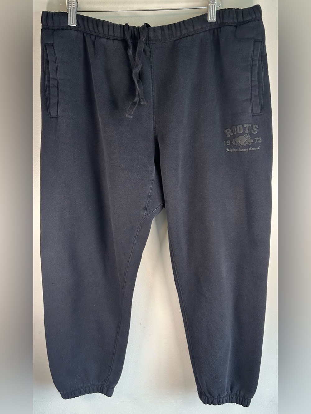 Roots Canada Men’s Sweatpants Joggers Track Pants XL Original Beaver Brand Black